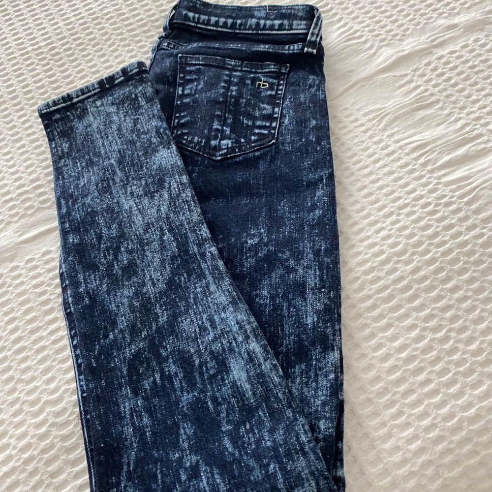 Rag & Bone Skinny Blue Acid Wash Jeans Sz 27 Excellent Condition